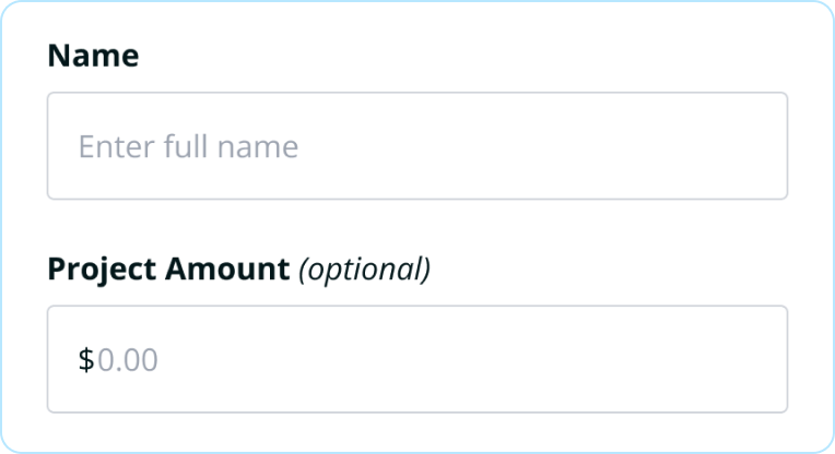 Enter customer info